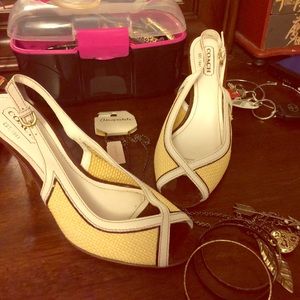 Coach mid heel sandal