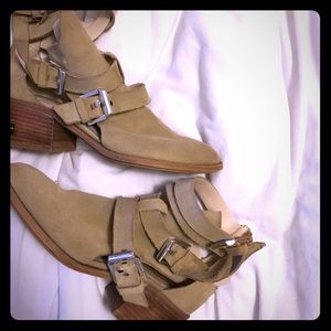 Suede sand colored booties