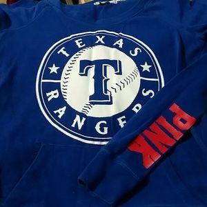 Pink tx rangers crewneck sweater with pockets!