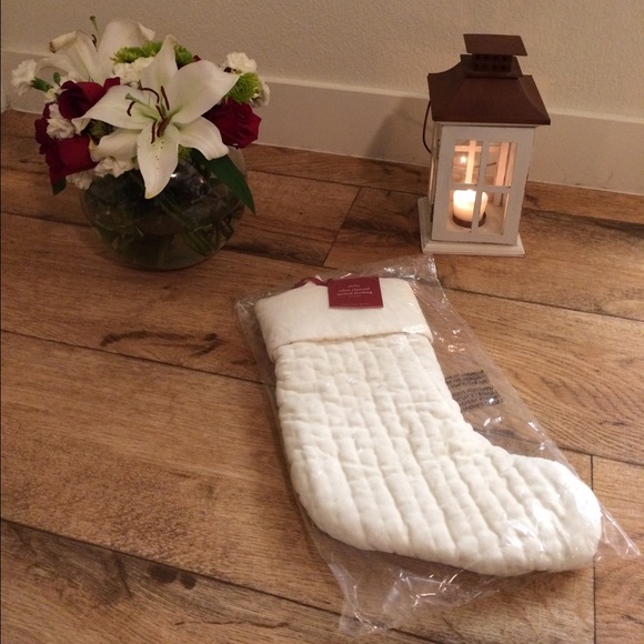 NEW Pottery Barn Channel Quilted Velvet Stocking