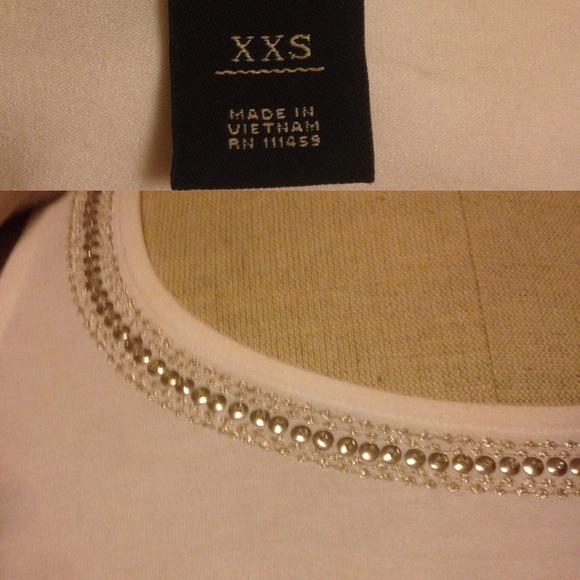 ‼️LAST CHANCE‼️ WHBM rouged sequins white tank - Picture 8 of 8