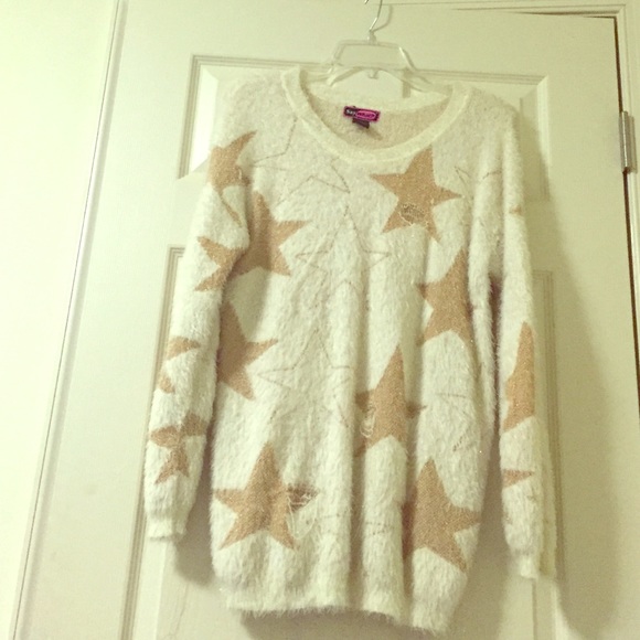 Say What? Fuzzy sweater from Macy's. Soft&large