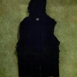 Black fur vest