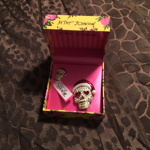 Betsey Johnson Jewelry - Betsy Johnson Santa scull pins worn big one once