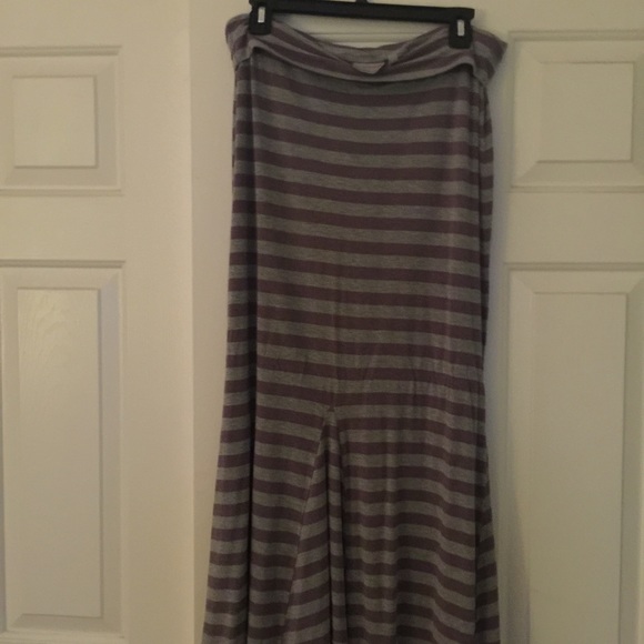 Athleta Grey Striped Maxi Skirt