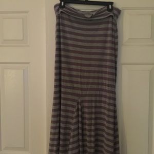 Athleta Grey Striped Maxi Skirt