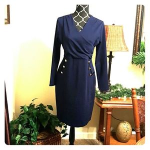 V-Neck  Slim Business Pencil Dress NWT