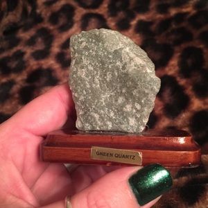Green quartz on stand