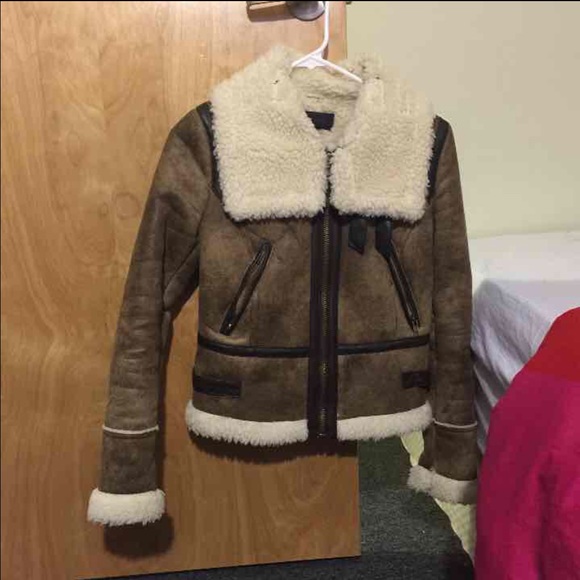 Mango Lamb Jacket Coat XS