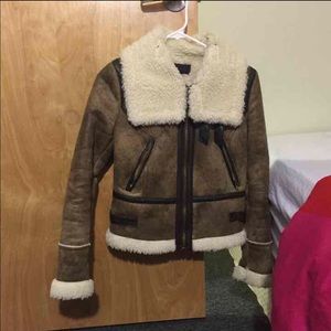 Mango Lamb Jacket Coat XS