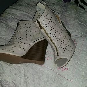 Beige wedges. Size 10