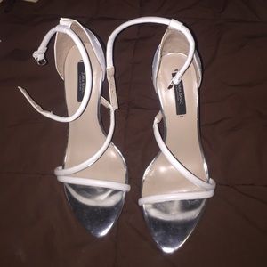 Zara white and Silver heels