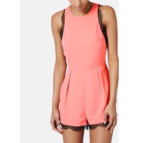 Topshop Dresses & Skirts - NWT Topshop romper with black lace