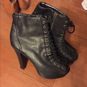 Open toe boot heels