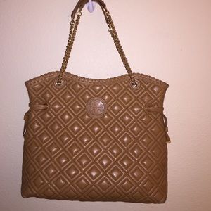 Tory Burch tan quilted bag