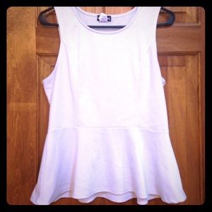 Dainty white peplum top!