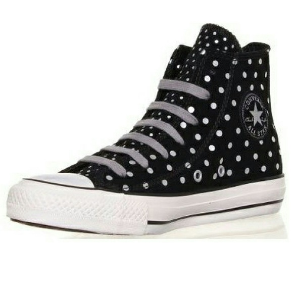 SOLD - Chuck Taylor Silver Polka Dots Sneaker - Picture 2 of 4