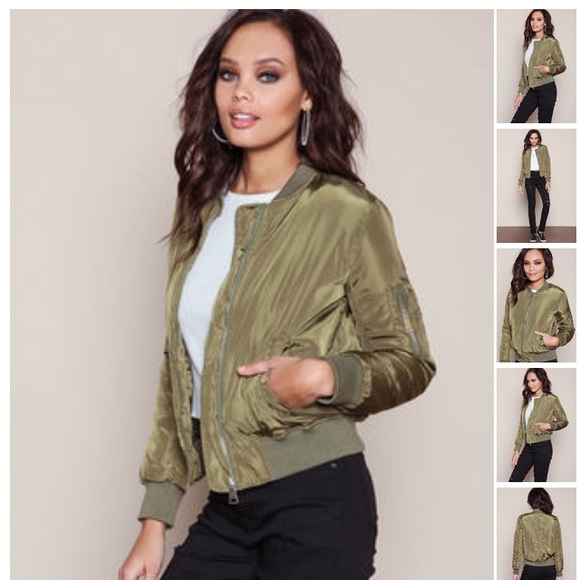 Olive green bomber jacket by love culture