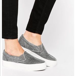 Glitter Flat Form Slip Ons NWT