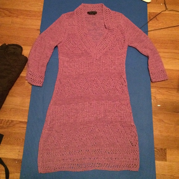 Purple knit sweater dress