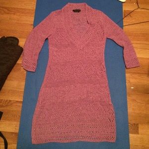 Purple knit sweater dress