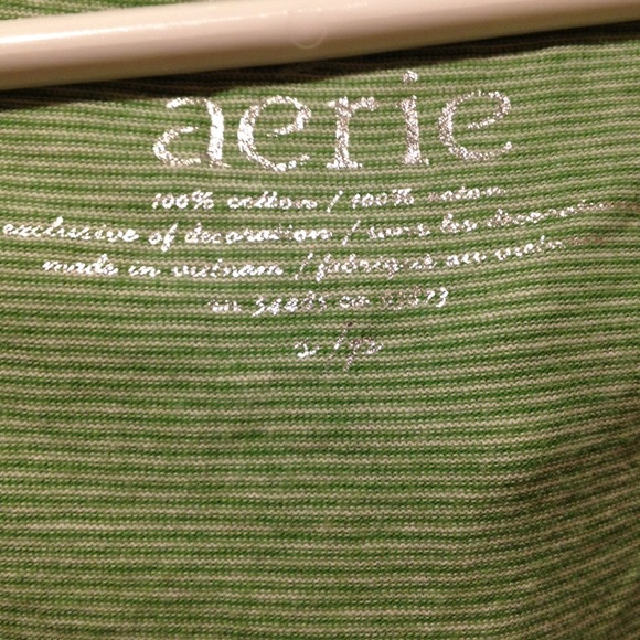 Green and white striped dress