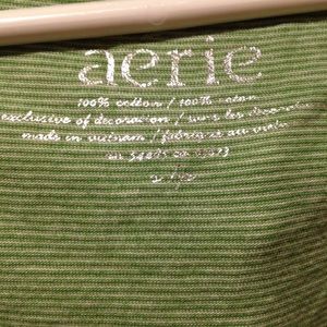 Green and white striped dress