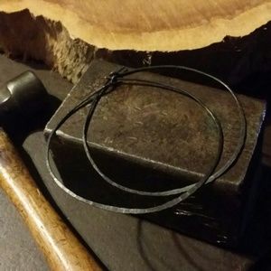 Hammered Gunmetal Grey Hoop Earrings