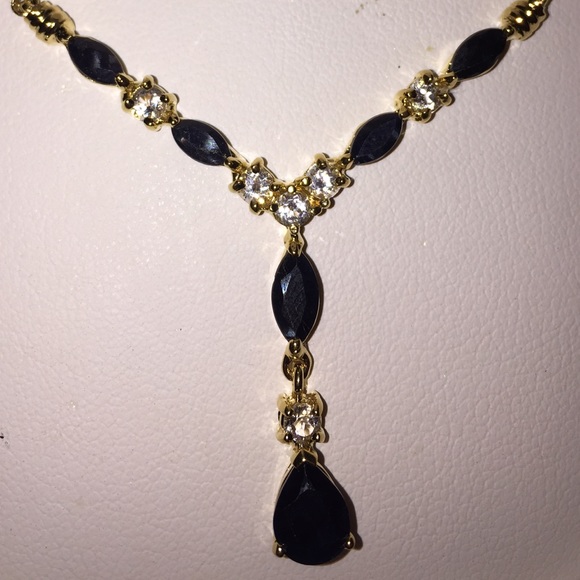6.28 CT Black Sapphire and Diamond Necklace