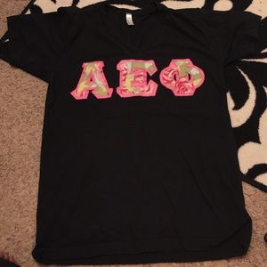 AEPhi black cross stitch shirt