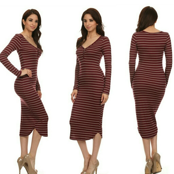 Striped Midi Dress - Picture 2 of 2