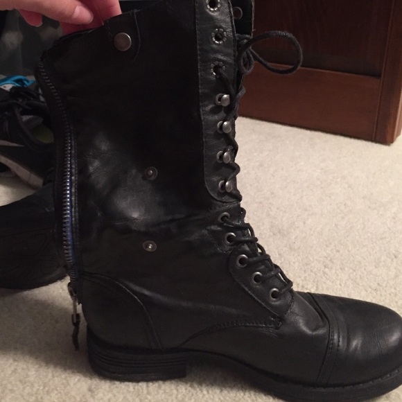 Black combat boots