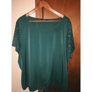 Studded sleeve blouse