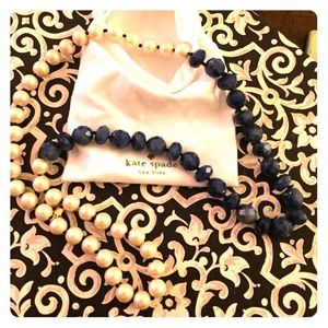 Pearl and blue bead Kate spade necklace.