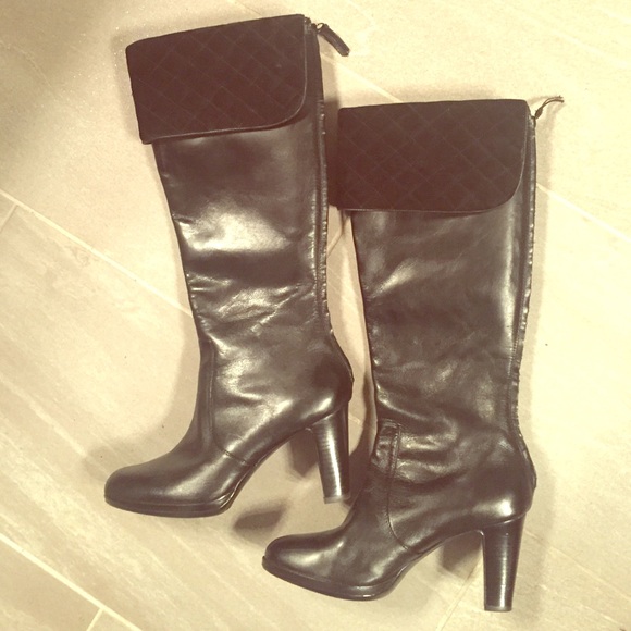 Ralph Lauren Leather and Quilt Boots