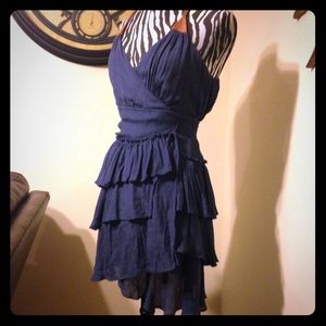 Navy Ruffle Wrap Dress S
