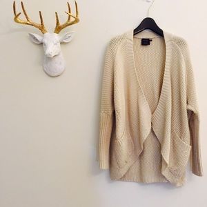 Cream wool blend dolman cardigan