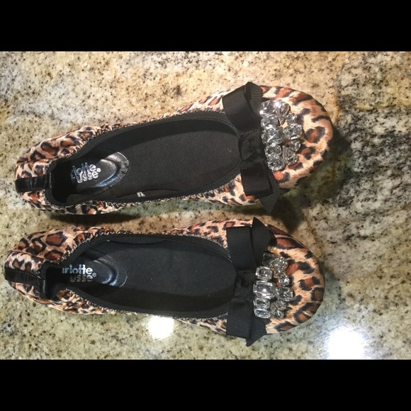 Charlotte Russe Shoes - Charlotte Russe cheetah ballet flats w/bling, 8