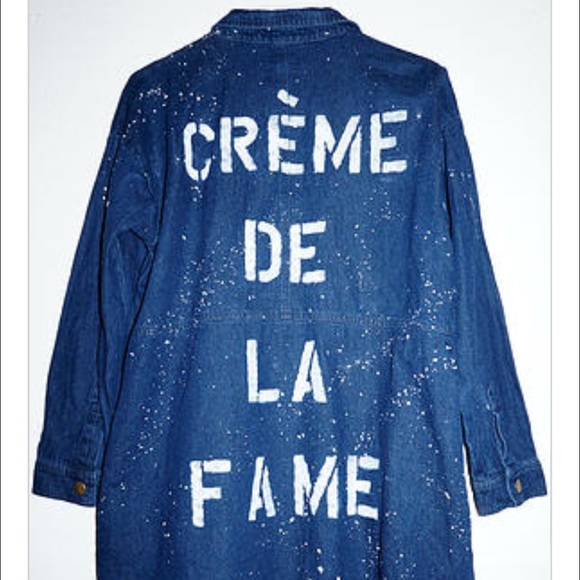 CREME DE LA FAME Jackets & Coats - CDLF DISTRESSED DENIM SHIRT DRESS CREME DE LA FAME Jackets & Coats - CDLF DISTRESSED DENIM SHIRT DRESS