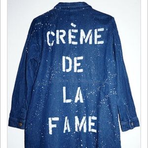 CREME DE LA FAME Jackets & Coats - CDLF DISTRESSED DENIM SHIRT DRESS CREME DE LA FAME Jackets & Coats - CDLF DISTRESSED DENIM SHIRT DRESS