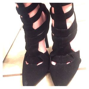 Black gladiator heels
