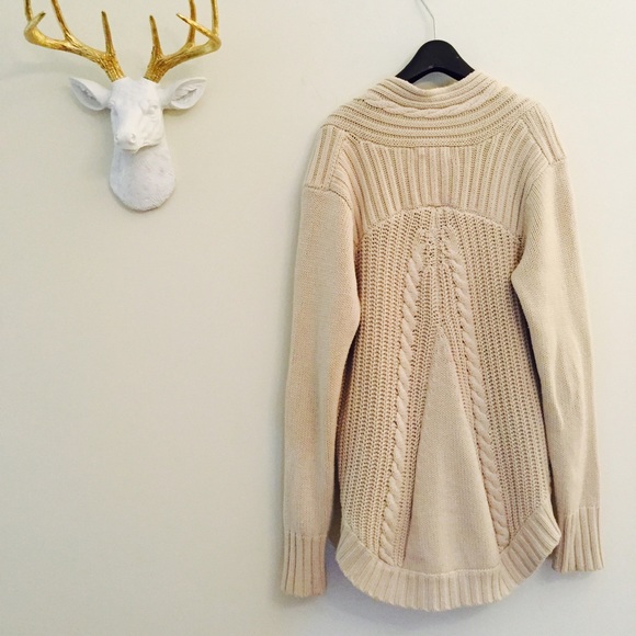 Ivory oversized thick cardigan