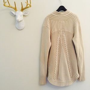 Ivory oversized thick cardigan