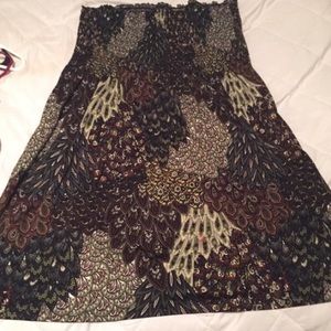 Flowy patterned spandex tube dress