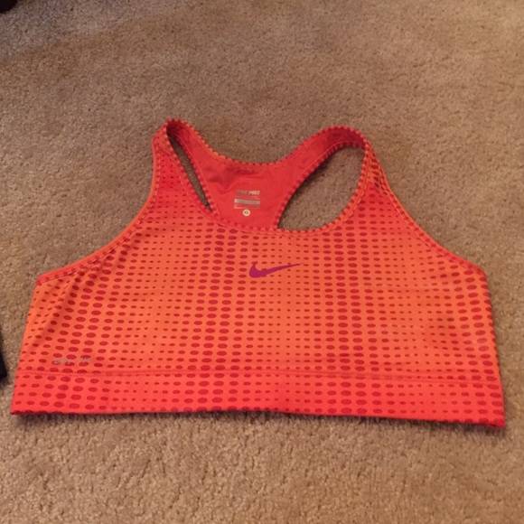 Orange Nike pro sports bra size Xl
