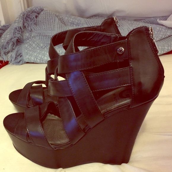 G by Guess Black Wedges