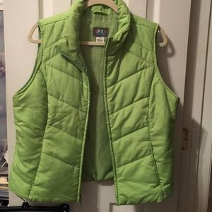 Green L vest zipper