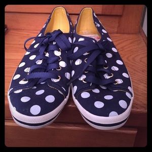 Keds Blue & White Polka Dot Sneakers (9.5)