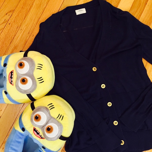 Madewell Navy Cardigan with Gold Buttons