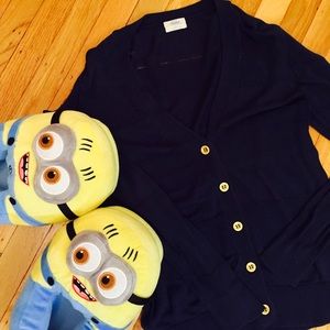 Madewell Navy Cardigan with Gold Buttons